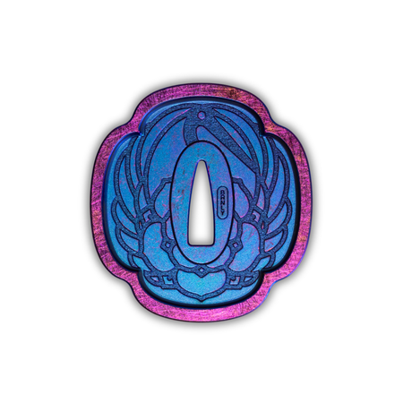 Titanium Tsuba Coin - Crane