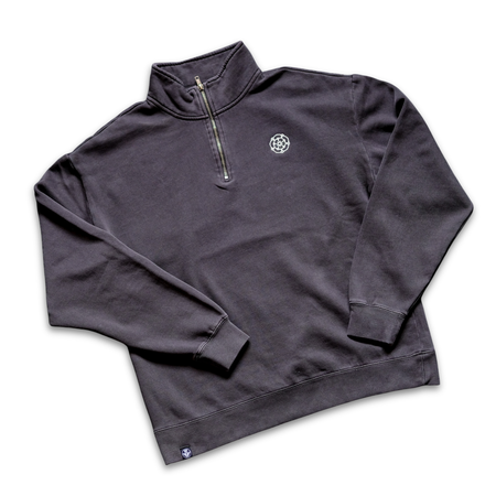 Rose Embroidered Half Zip